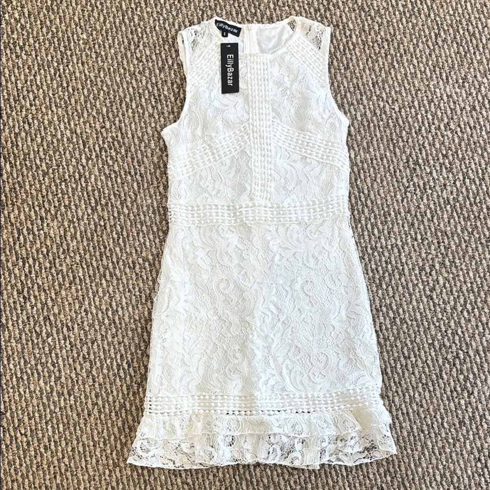 White Lace Mini Dress